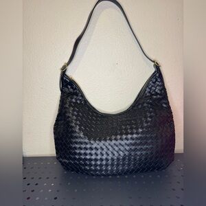 Elegant Black Woven Shoulder Bag